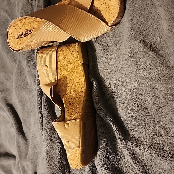 Lucky Brand Cork Wedge Sandals - Picture 2 of 6